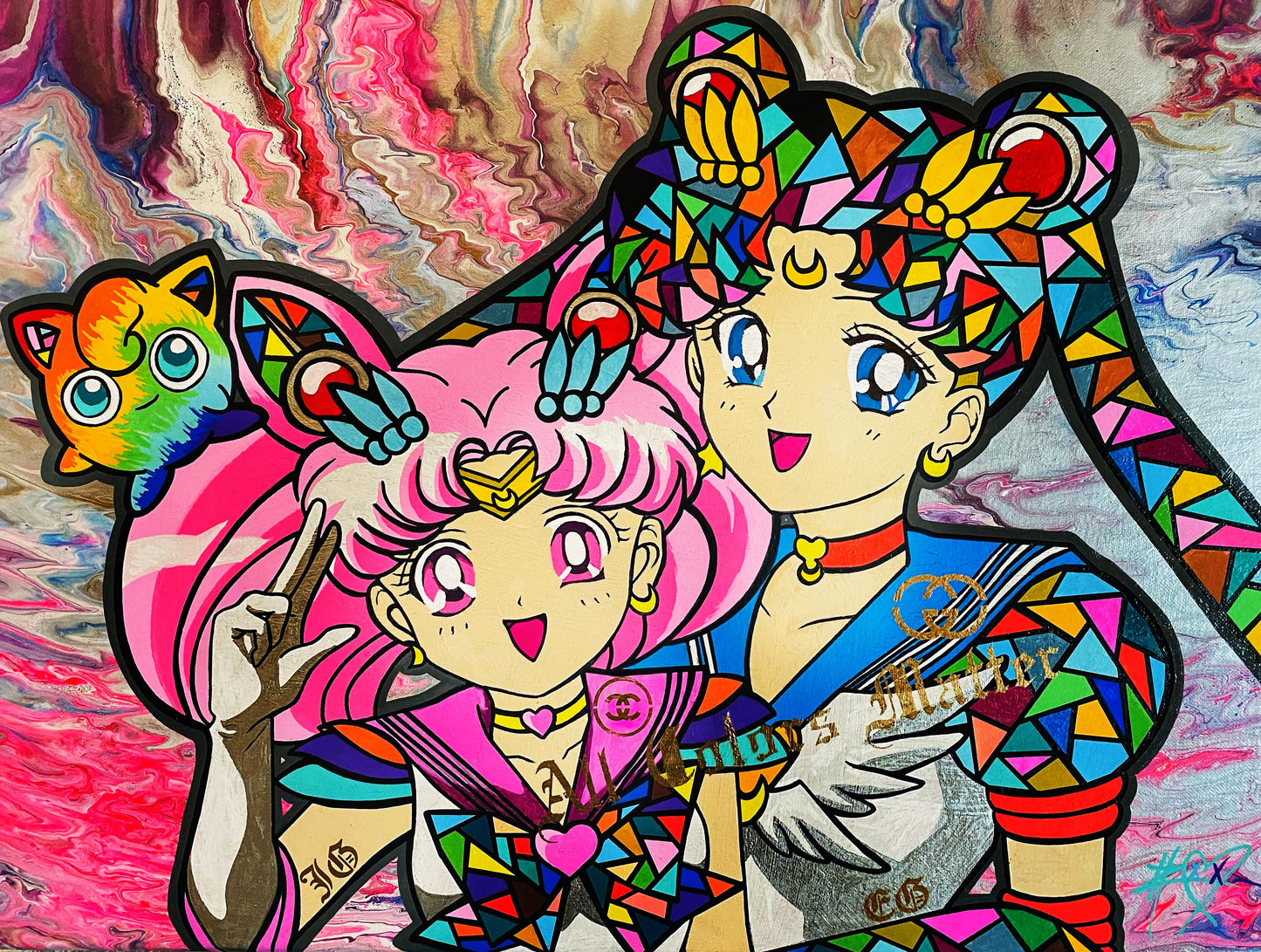 (SOLD OUT) Sailor Moon and Chibi Moon Rainbow Smashup By Mr. Rainbow