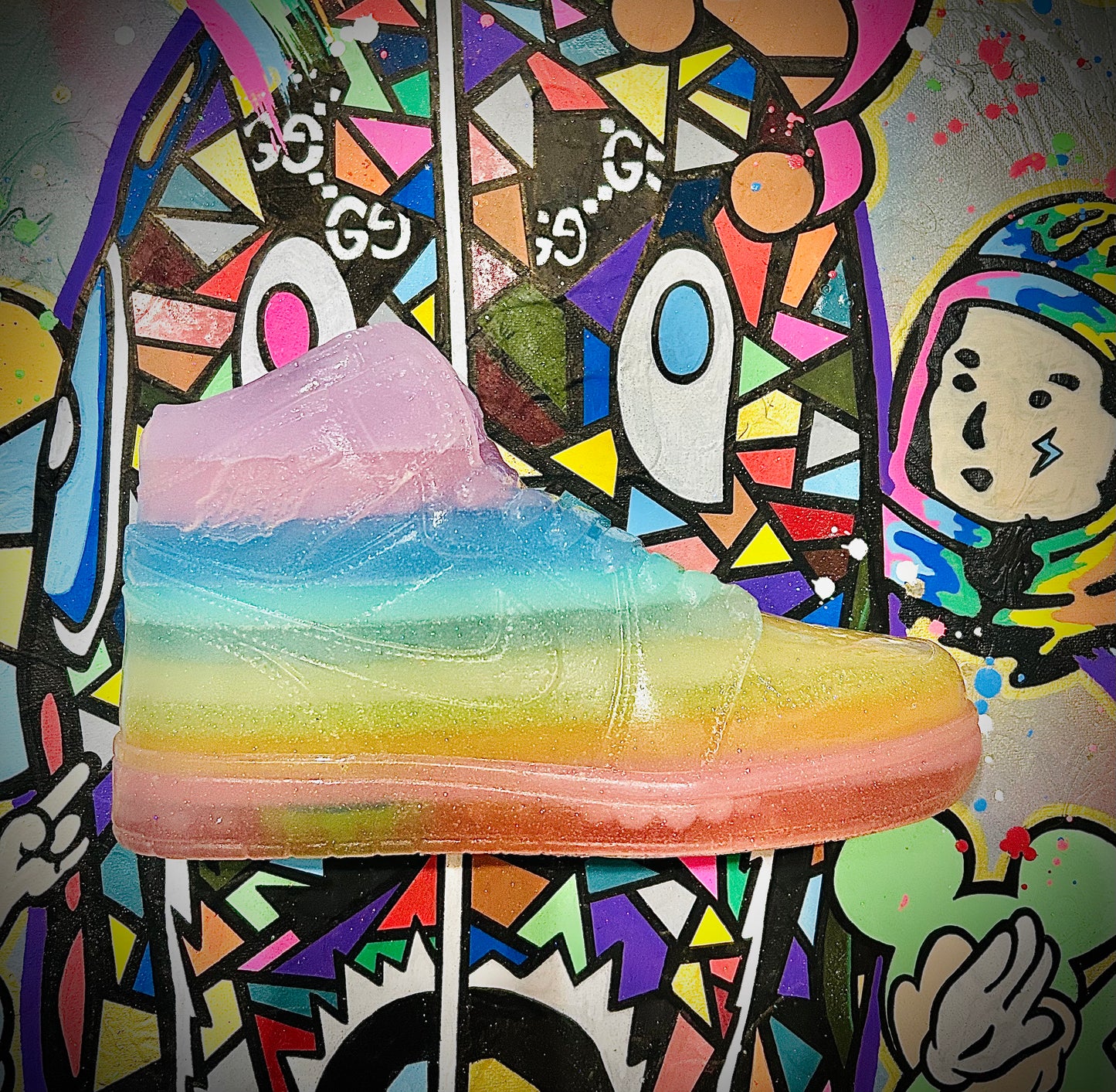 (SOLD OUT)Rainbow Jelly AJ1 Sneaker Sculpture