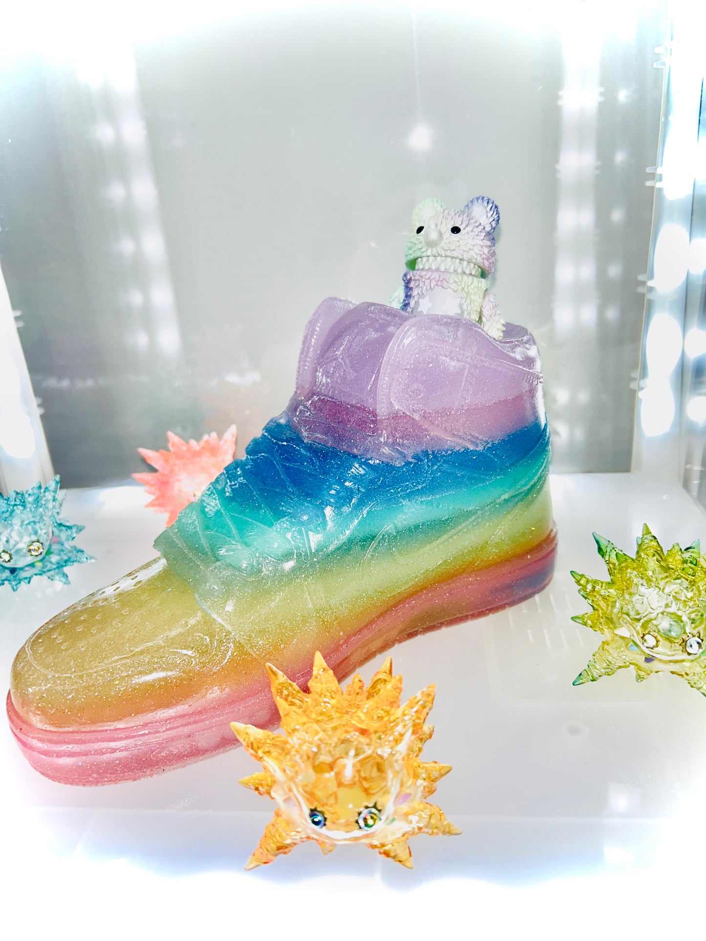 (SOLD OUT)Rainbow Jelly AJ1 Sneaker Sculpture